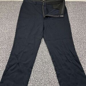 Edwards Dress Pants Men 42x30 Black Straight Flat Front Pocket‎ Uniform